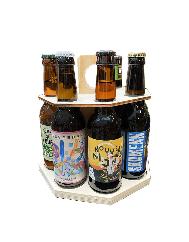 Coffret composé Bières Carrousel bois BOUTEILLES 8x33cl